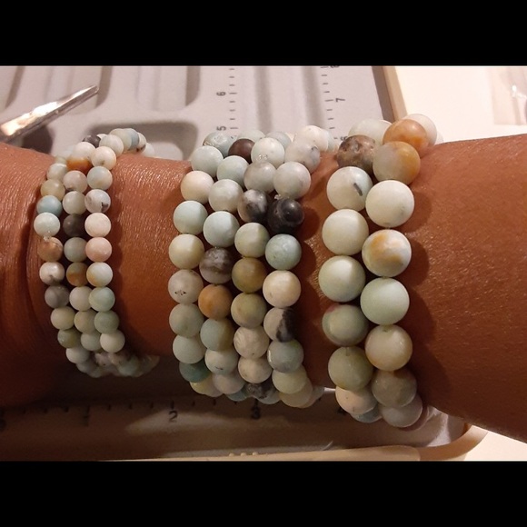 Amazonite Bracelet Set of 2 ✨Hope GemStone✨ 8mm - Picture 1 of 3
